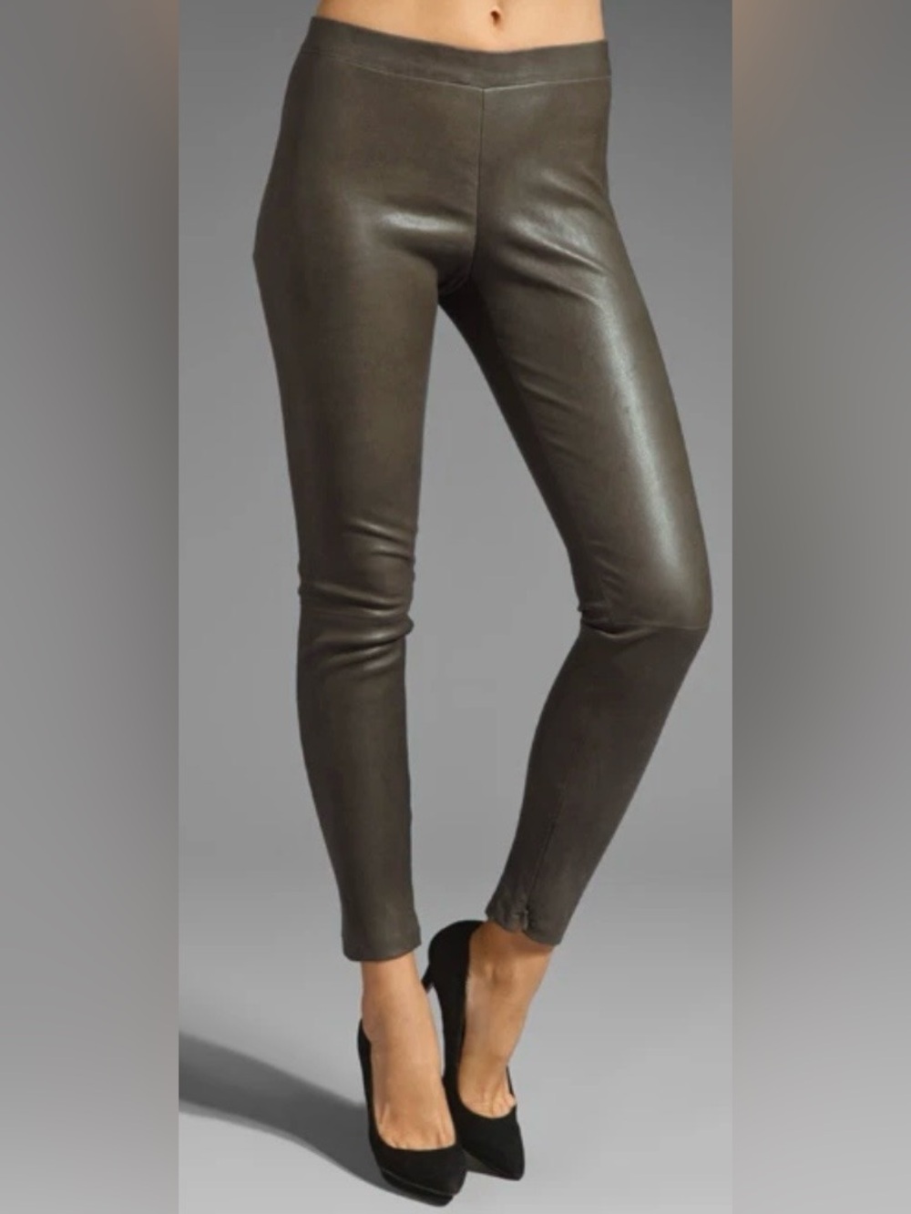 VINCE 100% Leather Skinny Pants - Espresso brown NEW
